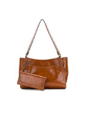 Patricia Nash Romina Tan Leather Tote & Matching Detachable Wallet